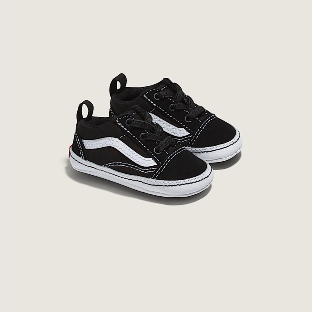 Black Infant Old Skool Sneakers with White Accent